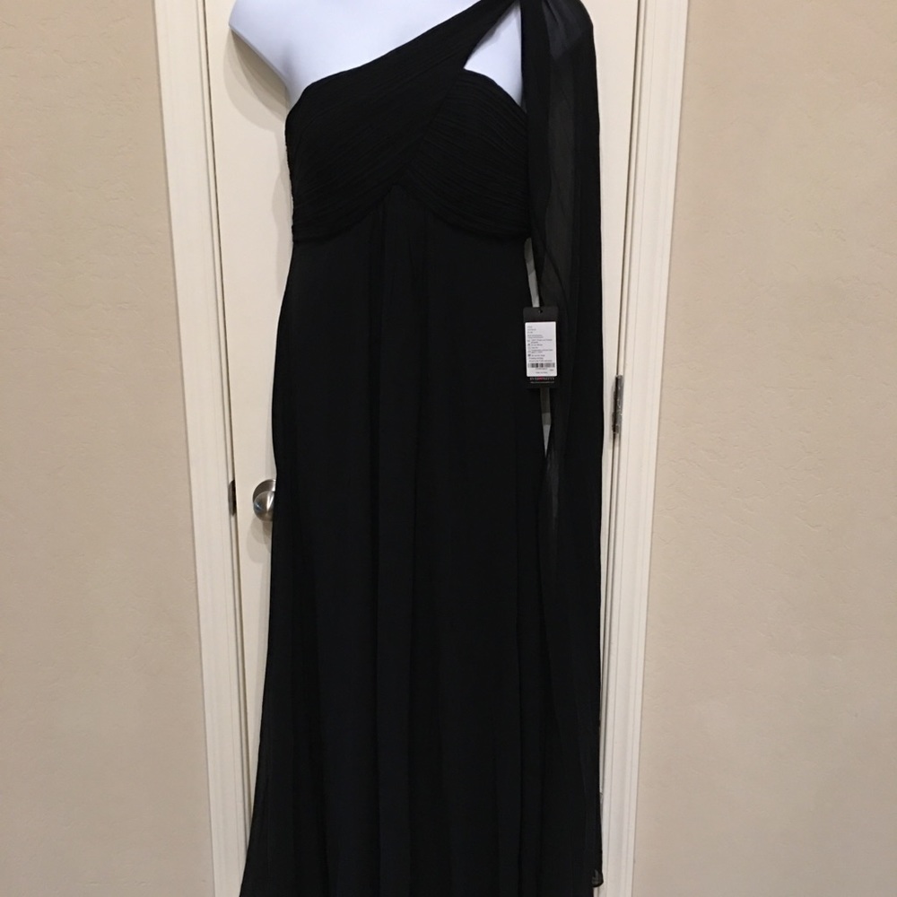 Formal Wedding Bridesmaid Award Ever Pretty Black Gown long Dress - Picture 3 of 8